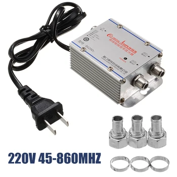 

New Arrival 1pc 2Way CATV VCR TV Antenna Signal Amplifier 220V 45-860MHz Booster Splitter for Home TV Accessories