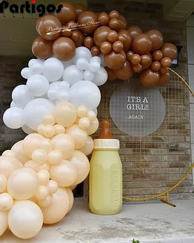 

107pcs DIY Coffee Skin Balloon Garland Arch Kit Balloon Birthday Party Wedding Decorations Baby Shower Gender Reveal Decoration