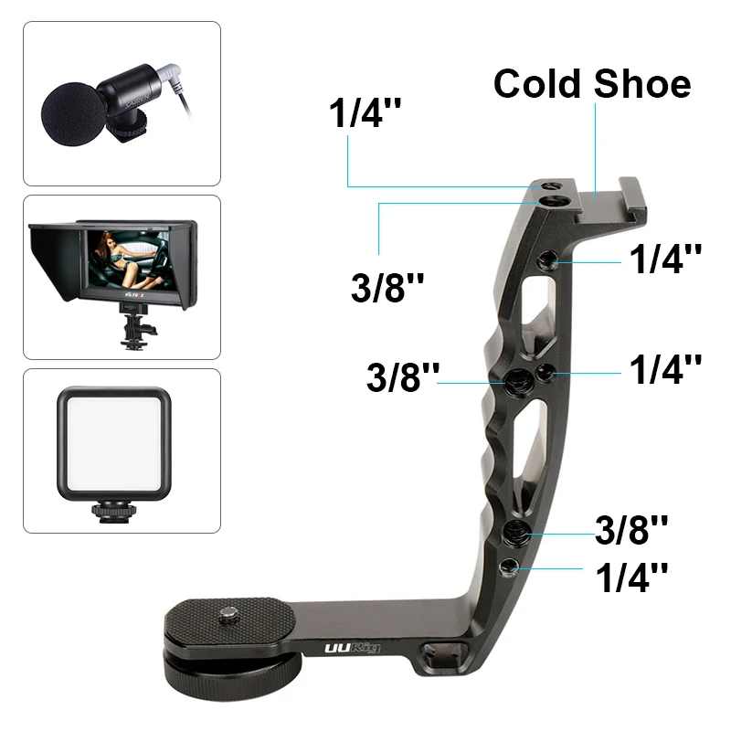 Uurig Dslr Estabilizador L-tipo Suporte Alça Aperto Monitor Aplicável para Zhiyun Guindaste Dji Ronin rs Weebill Cardan - Image 6