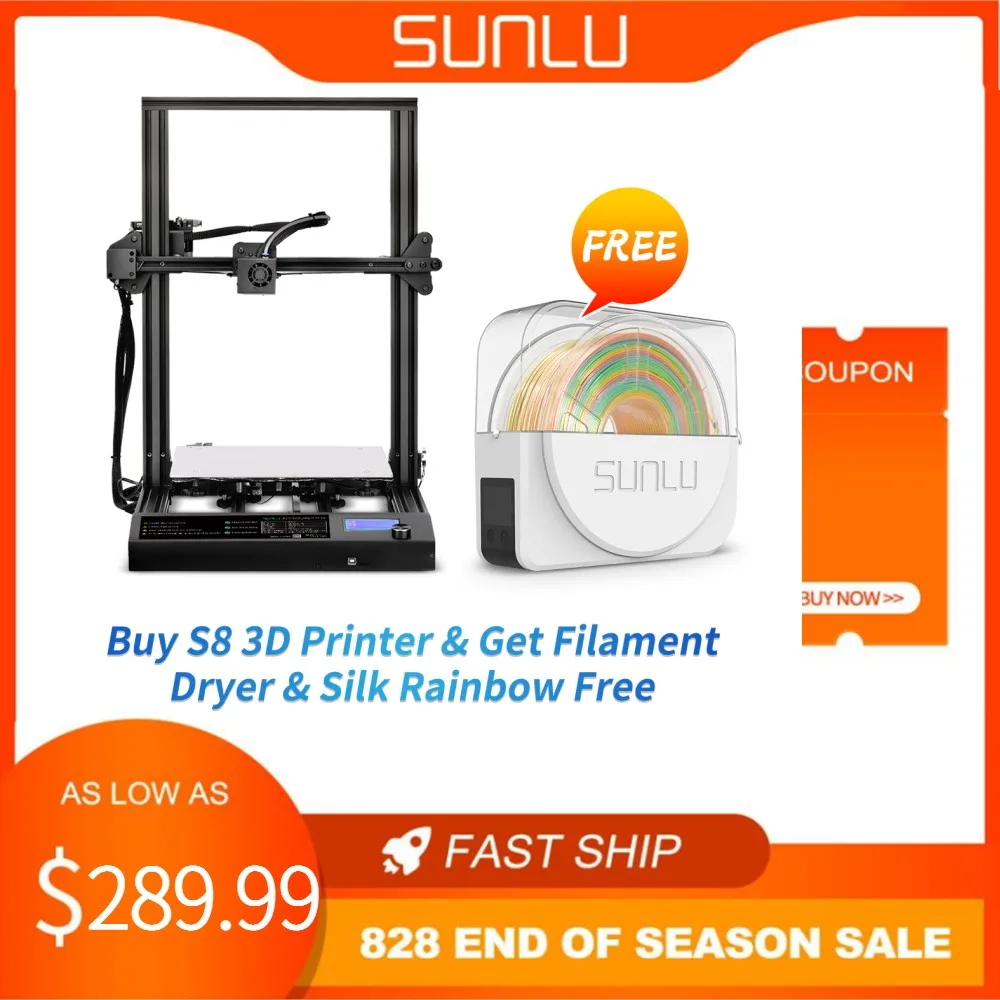 3D-принтер SUNLU размера плюс PLA PETG TPU ABS Plus S8 FDM нить для экструдера 3d-сушилка набор