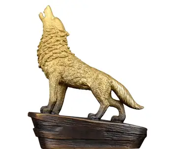 

Bronze Crafts Wolf Desk Creative Pen Illustration Teng Wolf Dog Decoration