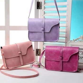 

Simple Flap Shoulder PU Leather Bags Women Small Messenger Shoulder Bag Retro Mini Ladies Square Bag Pure Color Crossbody Bag
