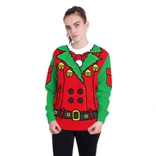 Взрослый Ночной костюм из спандекса, Рождественская одежда, косплей Санта Клаус, круглый вырез, хип-хоп топы, праздничная одежда, праздничный наряд DB1175