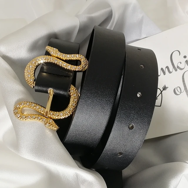 Cinturones de marca de lujo para mujer, cintura de diamantes de imitación  brillantes de alta calidad