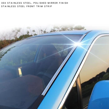 

2pcs Stainless Steel Front Windshield Windscreen Trim Strip Auto Accessories For 2019 2020 Toyota RAV4 RAV 4