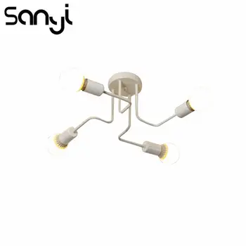 

E27 Line Ceiling Light Four-Head Design LED Light Iron Ceiling Light Durable Energy-Saving Lamps for Aisles Corridors Lighting