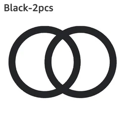 Dual Pack Magnetic Plate Rings for Wireless Charging and Car Mounts (Black)