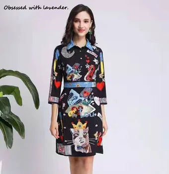 

Obsessed with lavender. Women's lapels, new cartoon pattern, blue, nifty, elegant, spring and autumn, showing figure