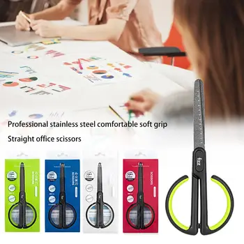 

Stationery Scissors Stainless Steel Scissors Office Scissors Paper Cutting Scissor Anti-rust Grip Straight Office Craft Scissor