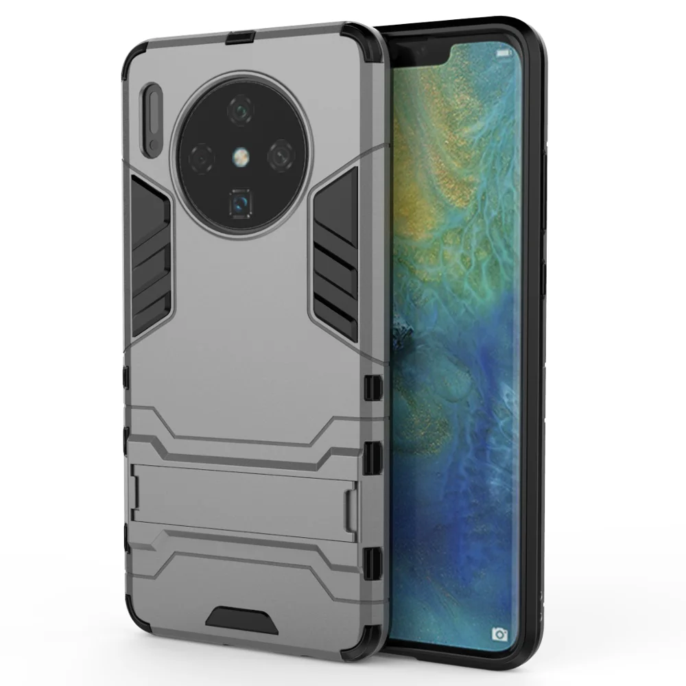 Tigenkey для huawei mate30pro p30pro p30 p30lite mate20x mate20pro mate20 Чехол чехол-накладка повышенной прочности с протекторным рисунком и подставкой противоударный чехол - Цвет: Gray