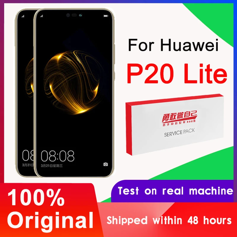 Pantalla LCD 100% Original para Huawei P20 Lite / Nova 3e, montaje de digitalizador con pantalla táctil ANE-LX1, con logotipo, 5,84 pulgadas, ANE-LX3
