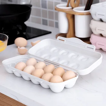 

Egg Tray Holder Egg Storage Box Home Refrigerator Crisper Container Storage Organization Eggs Dispenser With Lid For Kitchen new