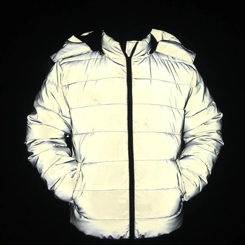 2020 зимняя теплая Светоотражающая куртка женская светящаяся Повседневная парка