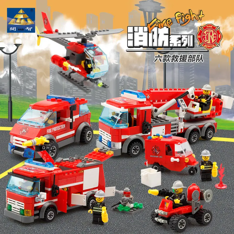K модель совместима с K8053+ 750 шт пожарные Модели Строительные наборы блоки игрушки хобби для мальчиков и девочек