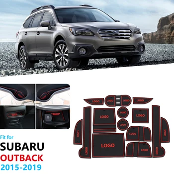 

For Subaru Outback 2015 2016 2017 2018 2019 Anti-Slip Rubber Gate Slot Cup Mat Door Groove Coaster Accessories Car Stickers