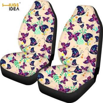

HUGSIDEA Butterflies Printing Car Seat Cover 2Pcs Car Front Seat Sheet Automotive Seat Cover Car Interior Decor Sheet 2020