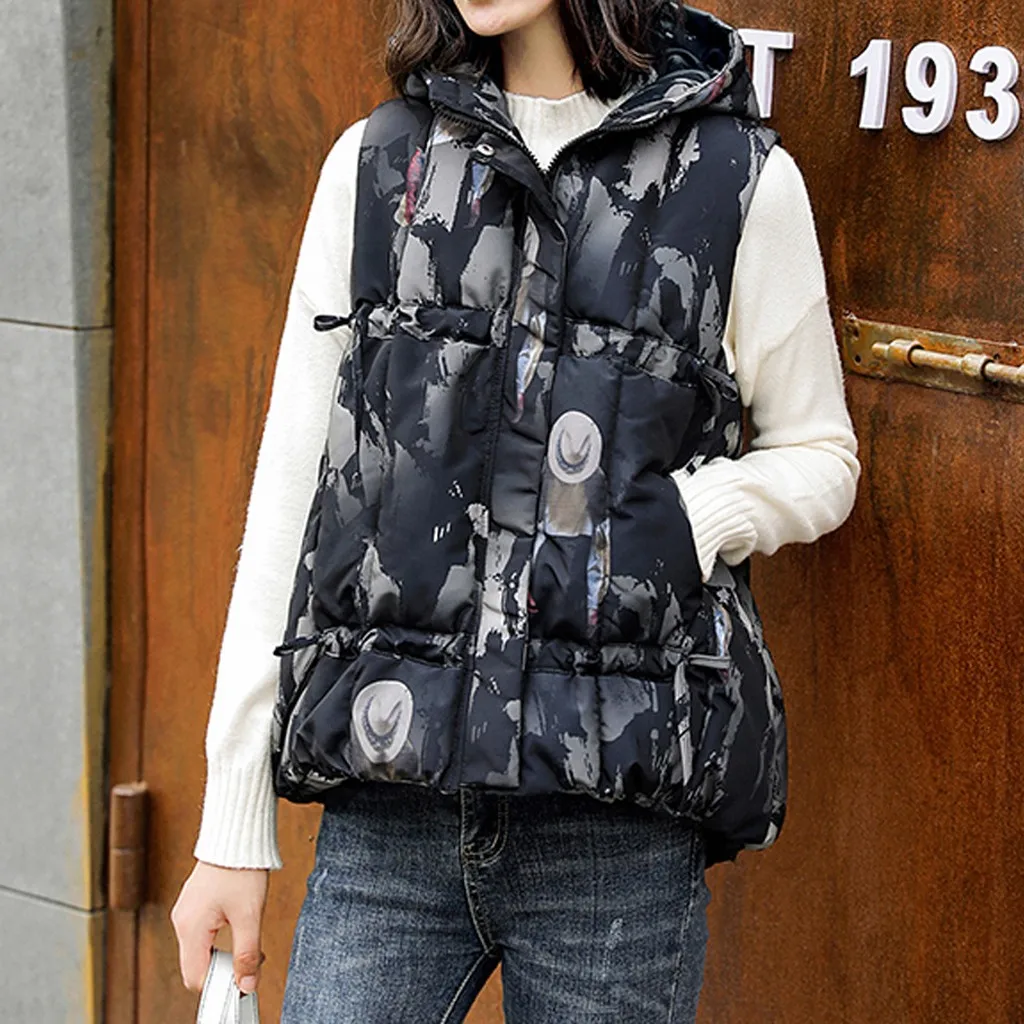 Women's Korean Style Solid Sleeveless Winter Keep Warm Vest Cotton Coat Single Women Breasted Loose Thick Fashion #A |