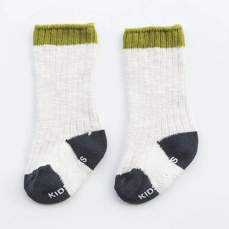 Новые нескользящие носки для малышей с двойной иглой на осень и зиму нескользящие носки-тапочки для малышей плотные детские носки крупной вязки WJH333 - Цвет: 07