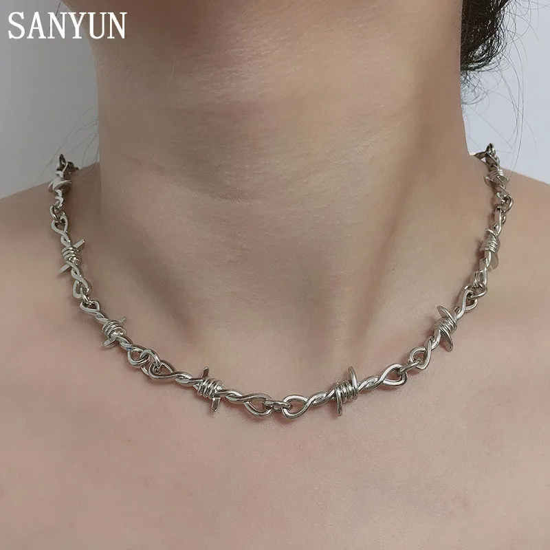 Панк Шипы железное короткое ожерелье унисекс ожерелье Harajuku Хип Хоп модное ожерелье аксессуары уличная