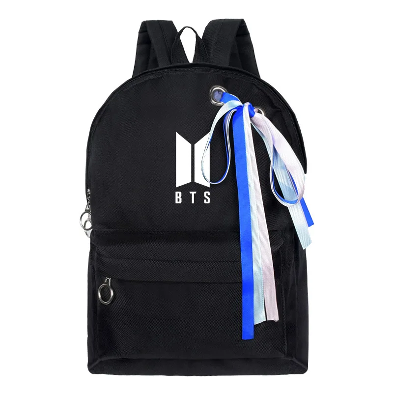 

BTS Related BTS School Bag Should Aid Celebrity Inspired Fresh Ribbon Men's And Women's-Style Canvas School Bag Backpack