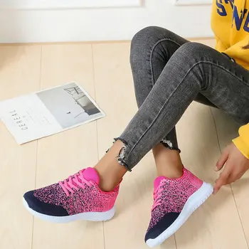 

2020 new casual flying woven women's shoes large size explosion models lace-up single shoes one pedal