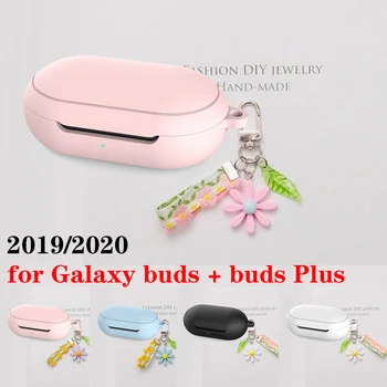

2020 Buds+ Headphones Case for Samsung Galaxy Buds Plus Buds Case Luxury flower Keychain Case 2019 for Galaxy Buds Cover fundas
