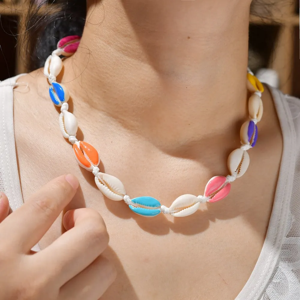 

2019 New Shell Chokers Necklace Colorful Shell Chain Necklace For Women Natural Beach Jewelry Pearl Pendant Accesorios Mujer
