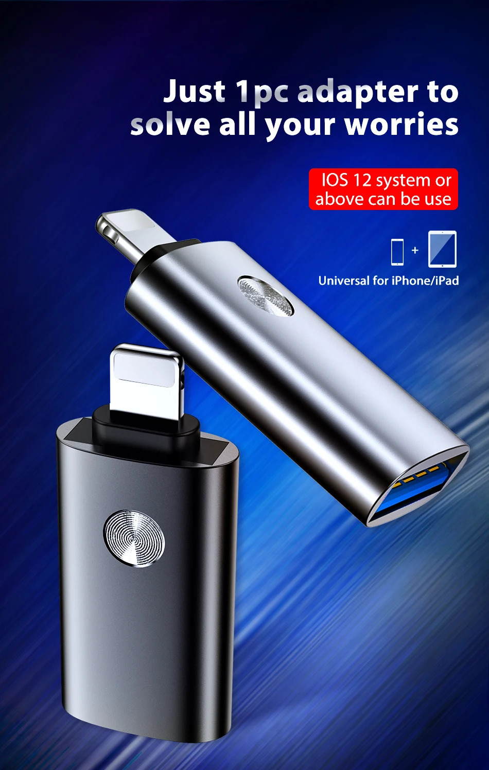 ACCEZZ USB OTG адаптер для iPhone 11 Pro Max X XR XS 8 Plus планшет камера ноутбук разъем для клавиатуры Освещение USB 3,0 адаптер