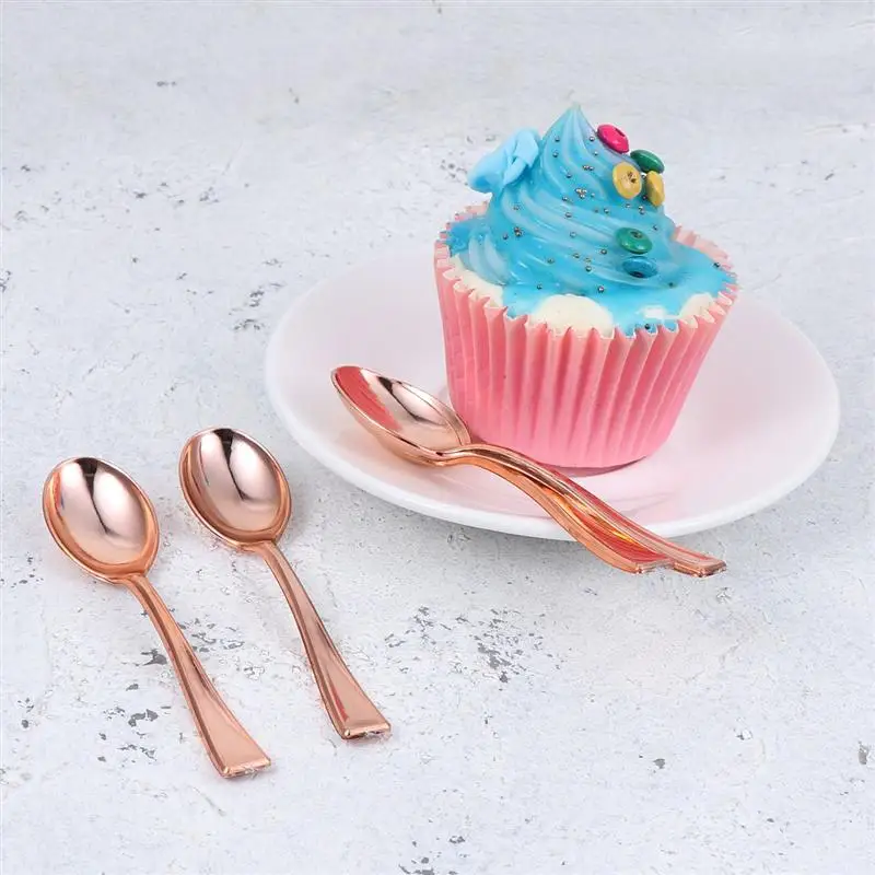 24 шт. мини-ложки пластиковые ложки для торта одноразовые десертные ложки для мороженого для домашнего магазина Вечерние