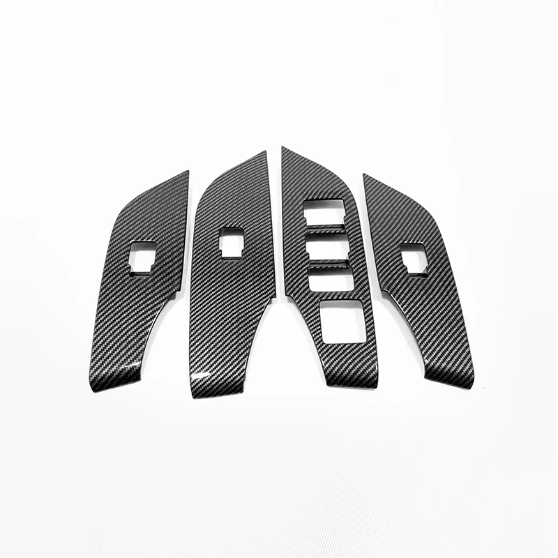 Carbon Fibre Для Toyota RAV4 ABS пластик LHD для автомобильных дверей, окон, стекла, подъемный переключатель, панель управления, накладка, автомобильные аксессуары, 4 шт - Название цвета: Carbon Fibre