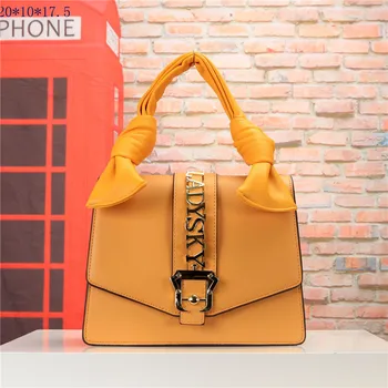 

2020 Special Hand-held Messenger Bag Metal Letter Scarf Shoulder Crossbody Bags High Quality Women Purse and Handbags Sac A Main