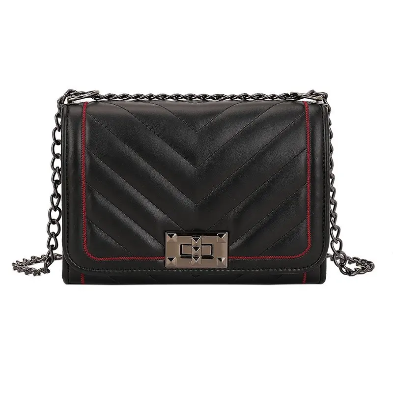 

2020 Fashion High Quality Leather Small Square Bags For Women Luxury Designer Chains Messenger Shoulder Bag New Ladies Handbags