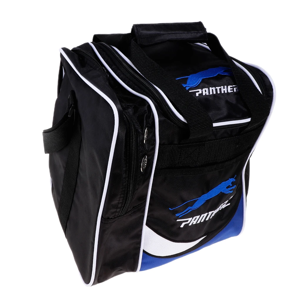 Portable Bowling Ball Storage Case Ball Carrier Bag Single Ball Tote Bag Pocket with Base with Two Side Pockets