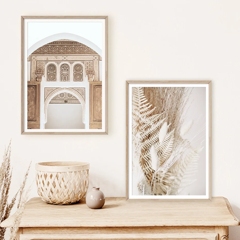 Beige-Monaco-Gate-Palace-Dried-Plants-Scene-Travel-Poster-Canvas-Painting-Prints-Wall-Art-Pictures-for (3)
