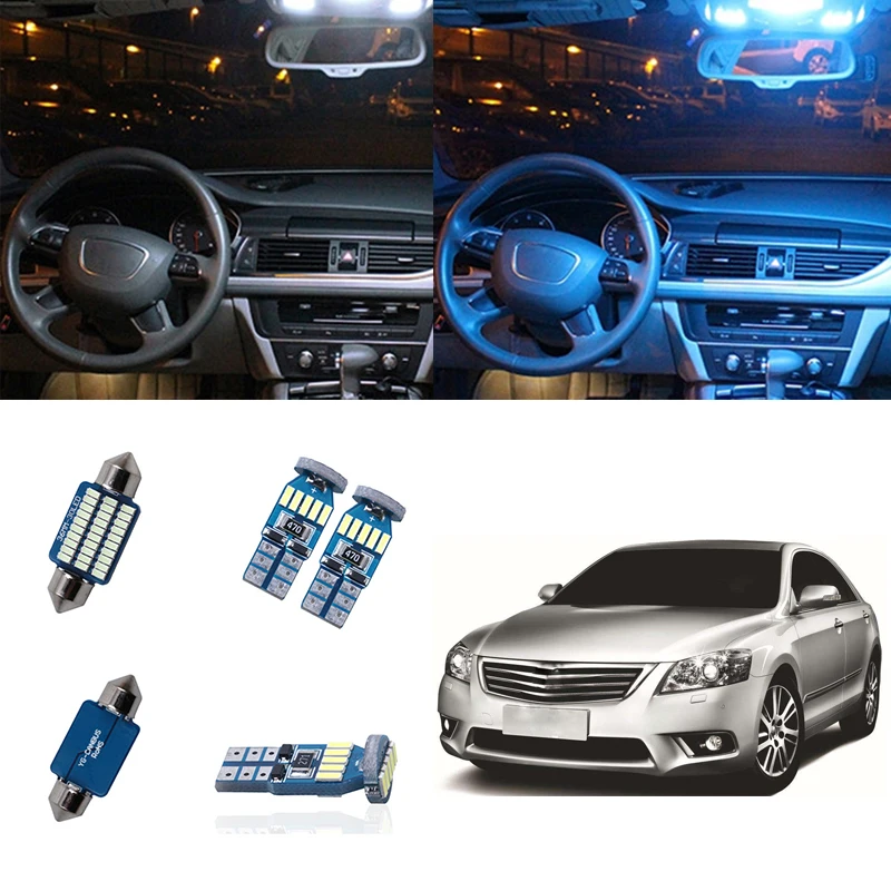 

12pcs/set LED Interior Light Canbus Kit Package White Ice Blue Pink Trunk Dome Lights Lamp Fit for Toyota Camry 40 2006-2011