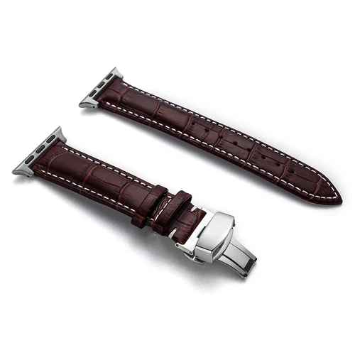 Кожаный ремешок для apple watch band 4 5 44 мм 40 мм iwatch band 42 мм 38 мм apple watch 4 3 2 1 аксессуары браслет с застежкой-бабочкой - Цвет ремешка: 2