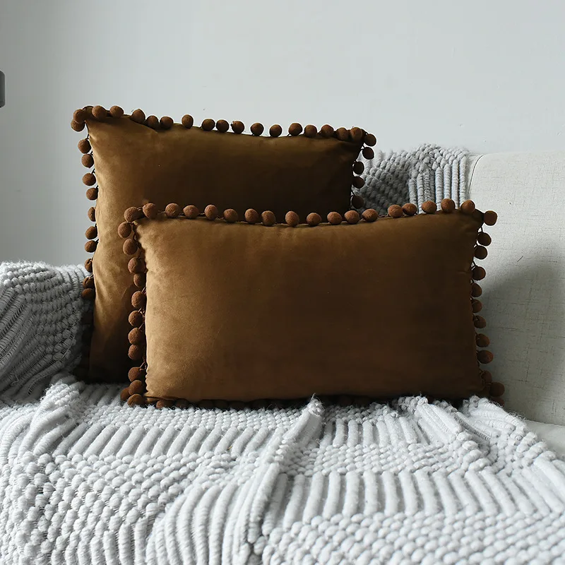INS скандинавский Европейский Стиль Простой ветер волосы мяч Кружева Бархат диван наволочка Автомобильная Подушка плюшевая наволочка без ядра