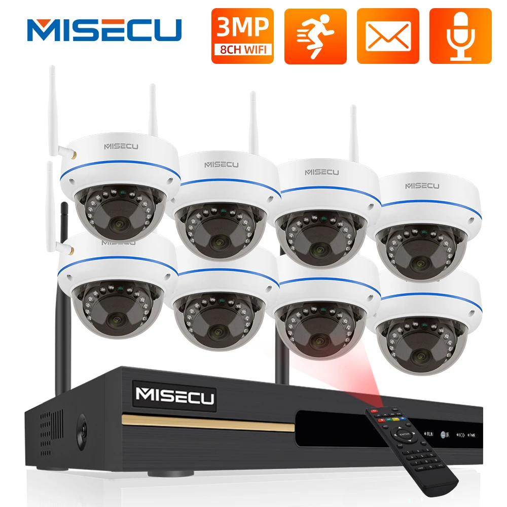 MISECU 8CH HD 3MP Беспроводной Камера комплект камера видеонаблюдения системы