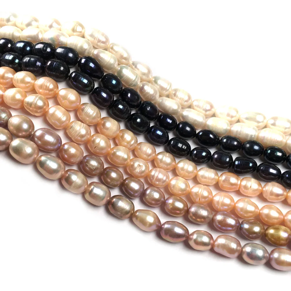 

Natural Freshwater Pearl Beading Rice shape Isolation Punch Loose Beads For jewelry making DIY Necklace Bracelet Accessories