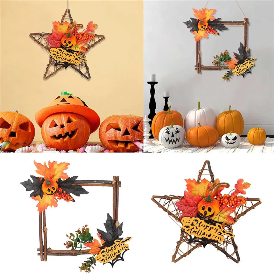 

New Hanging Ornament For Halloween Party Decor 1PC Home Hanging Ornament Halloween Pumpkin Star Shape Wall Ornaments 0805#30