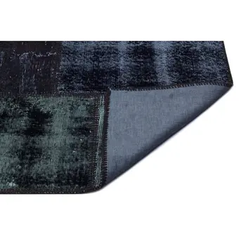 

Handmade Black Vintage Overdyed Patchwork Area Rug 160x230 Cm-5'3''X7'7''