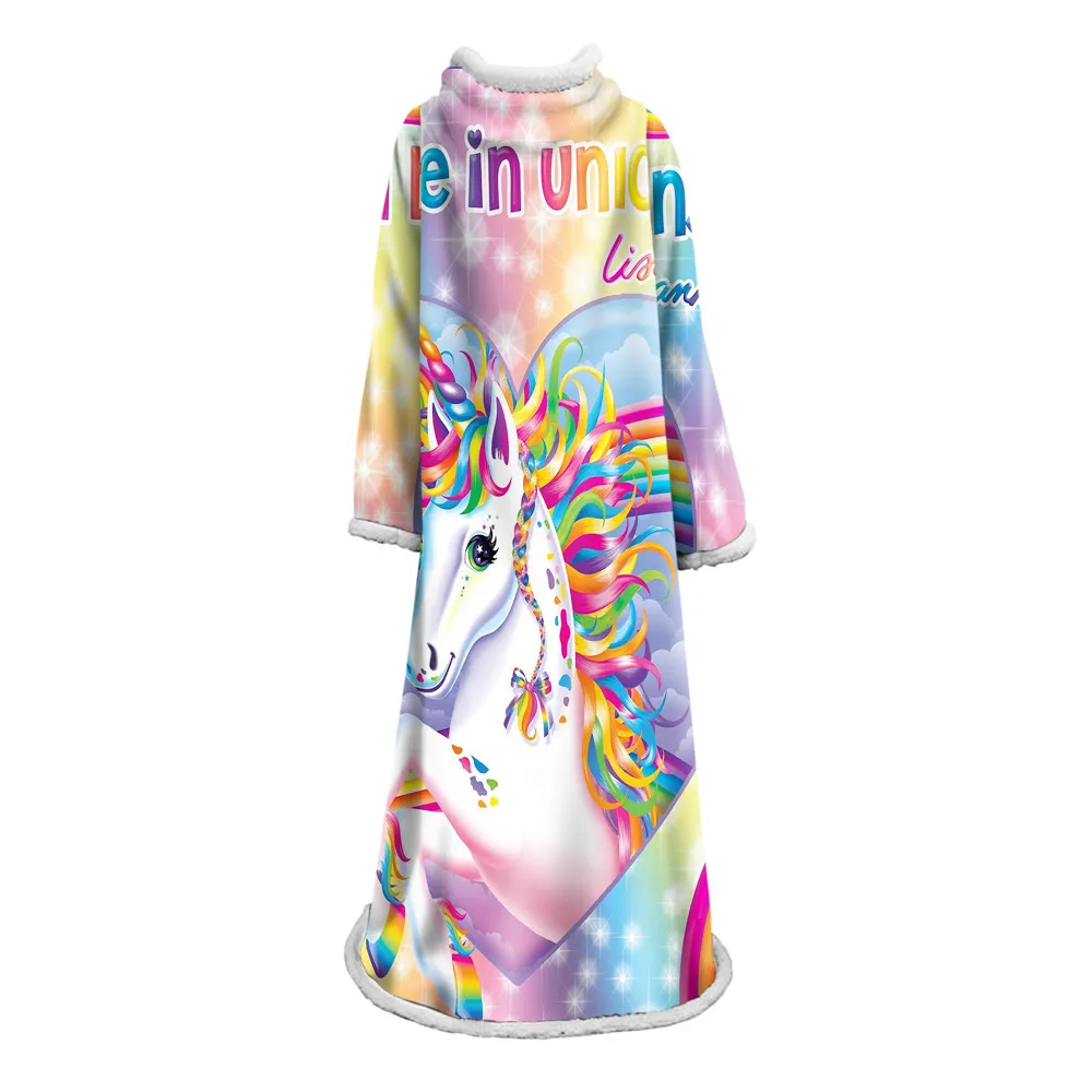 

Winter Thick Sleeve Blanket Sweatshirt Solid Warm Hooded Blanket Adults and Children Fleece Weighted Blankets for Beds Travel