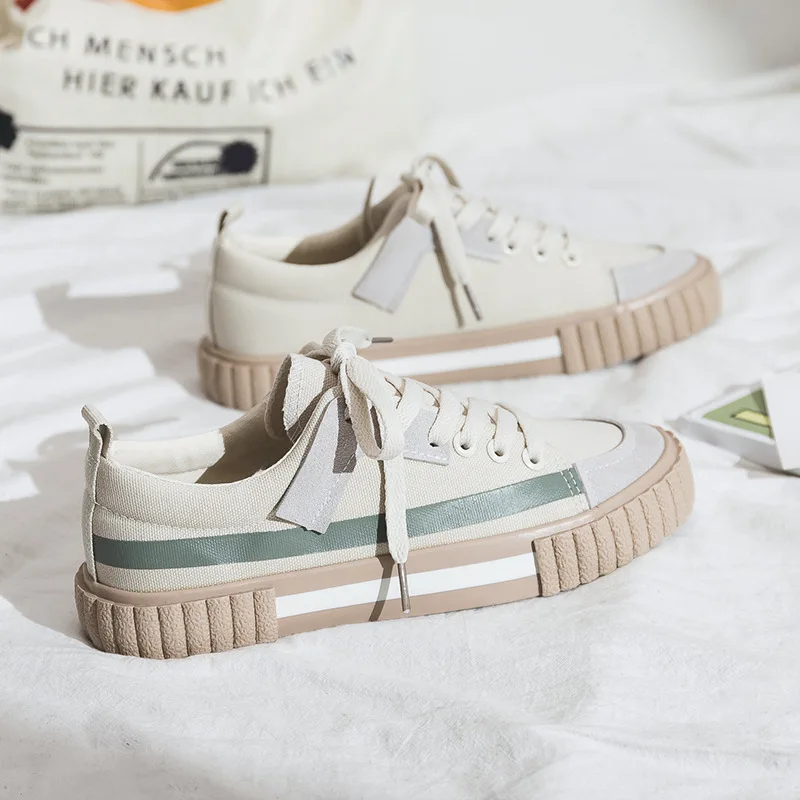 Vulcanize Shoes Female Sneakers Spring Fashion-Style Casual Canvas Striped New