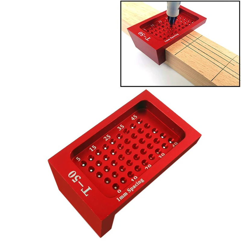  T-50 Measuring Tool Woodworking T-type Scribe Mark Measurement Tool Aluminum Alloy Precision Cross-