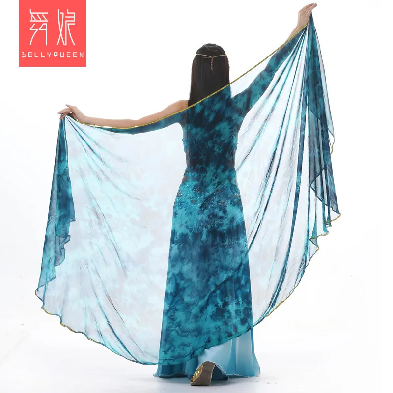 Dancing Girl 250x120cm Chiffon Tie-dyed Semi-circle Scarf Belly Dance Hand Scarf Belly Dance Scarf Dance