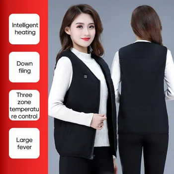 

Heating Vest USB Charging Heating Vest Intelligent Electric Heating Vest Heating Clothes Submersible Black Silk Floss