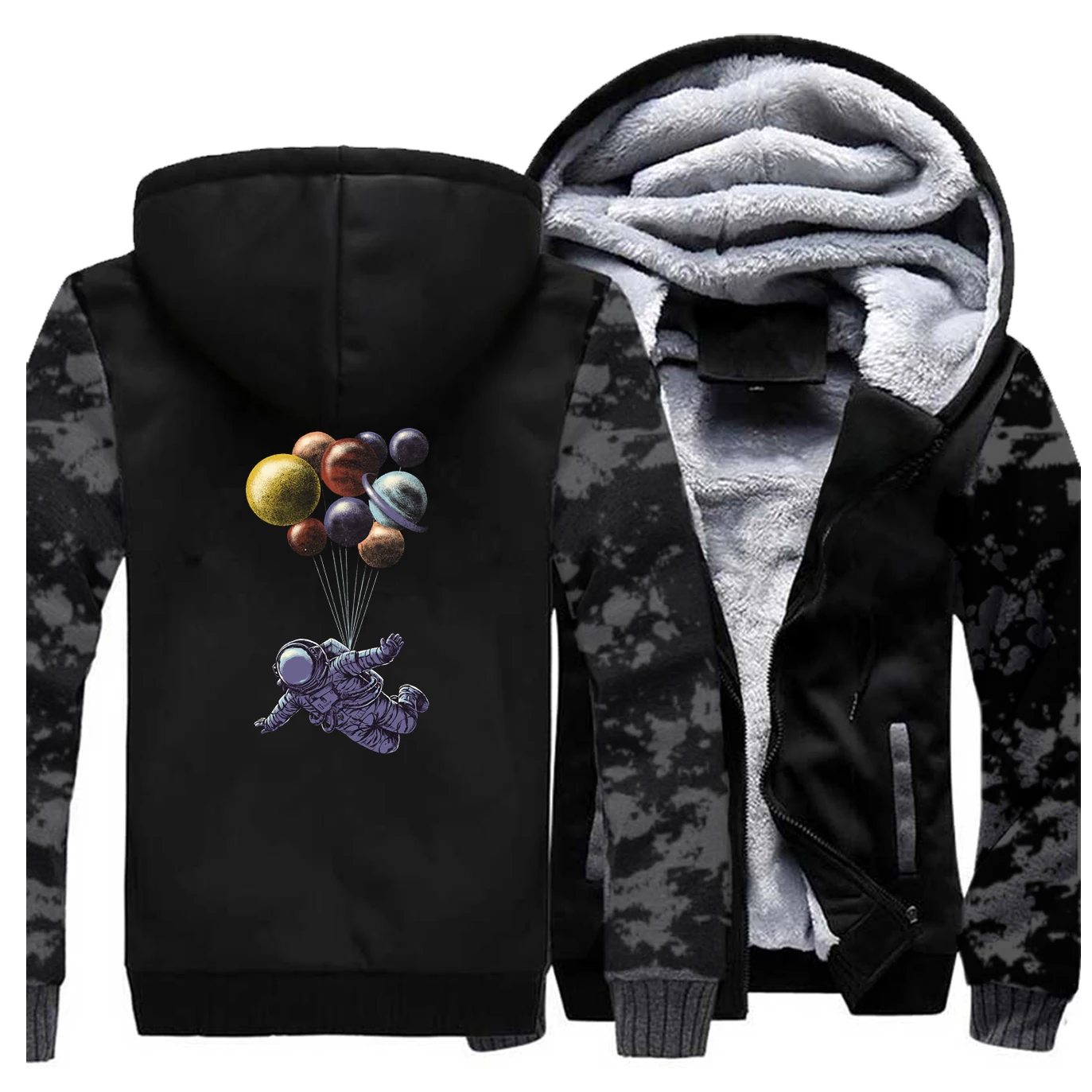 Plante Balloon Astronaut Warm Thick Fleece Men Winter Jacket Fly Coat Space Sweatshirts Male Hoodies Outwear Hooded Sportswear