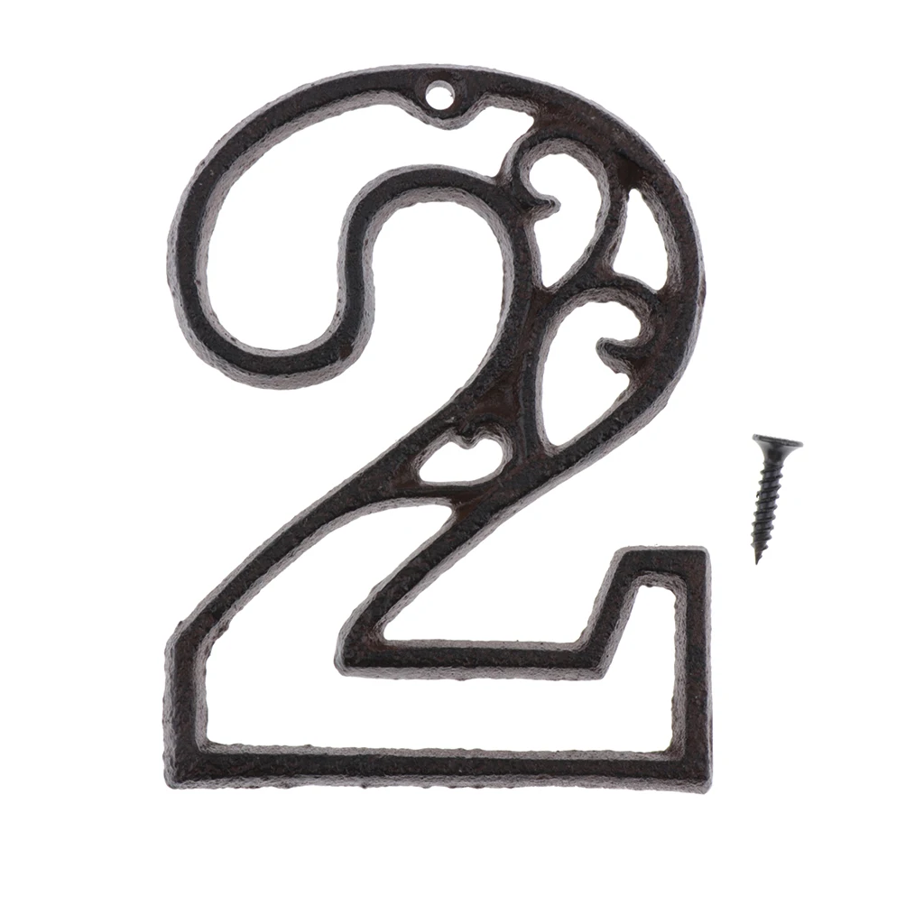 Metal Wrought Iron  Number 0-9, Door House Numbers, Street Address Plaques Numbers for Residence and Mailbox