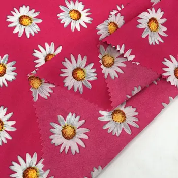 

150cm * 100cm Hot Selling Recommended Daisy Printed Fabric No Elastic Coarse Hemp Chiffon Spring and Summer Women 's Fabric