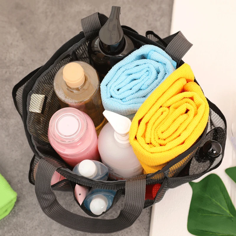 Shower Caddy Basket Mesh Portable for College Dorm Large Bathroom Tote Bag Durable 8 Pockets
